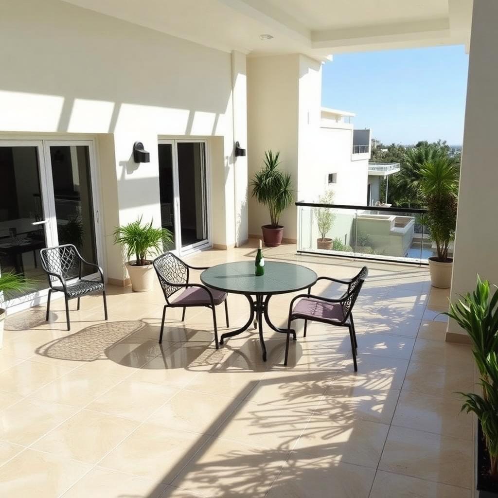 Cleaned exterior terrace illustrating pressure washing work (representative image)